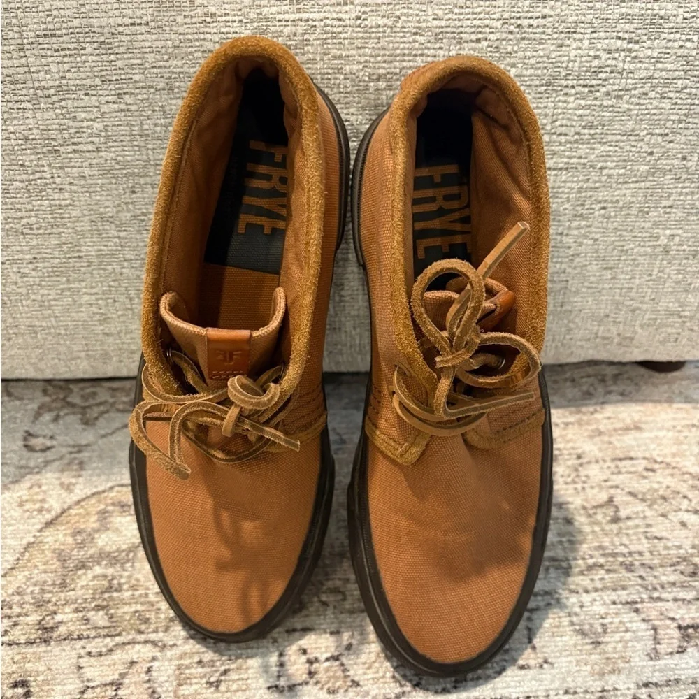 Frye Ludlow Chukka Men’s  Sneaker- Canvas -Cognac Size 8.5